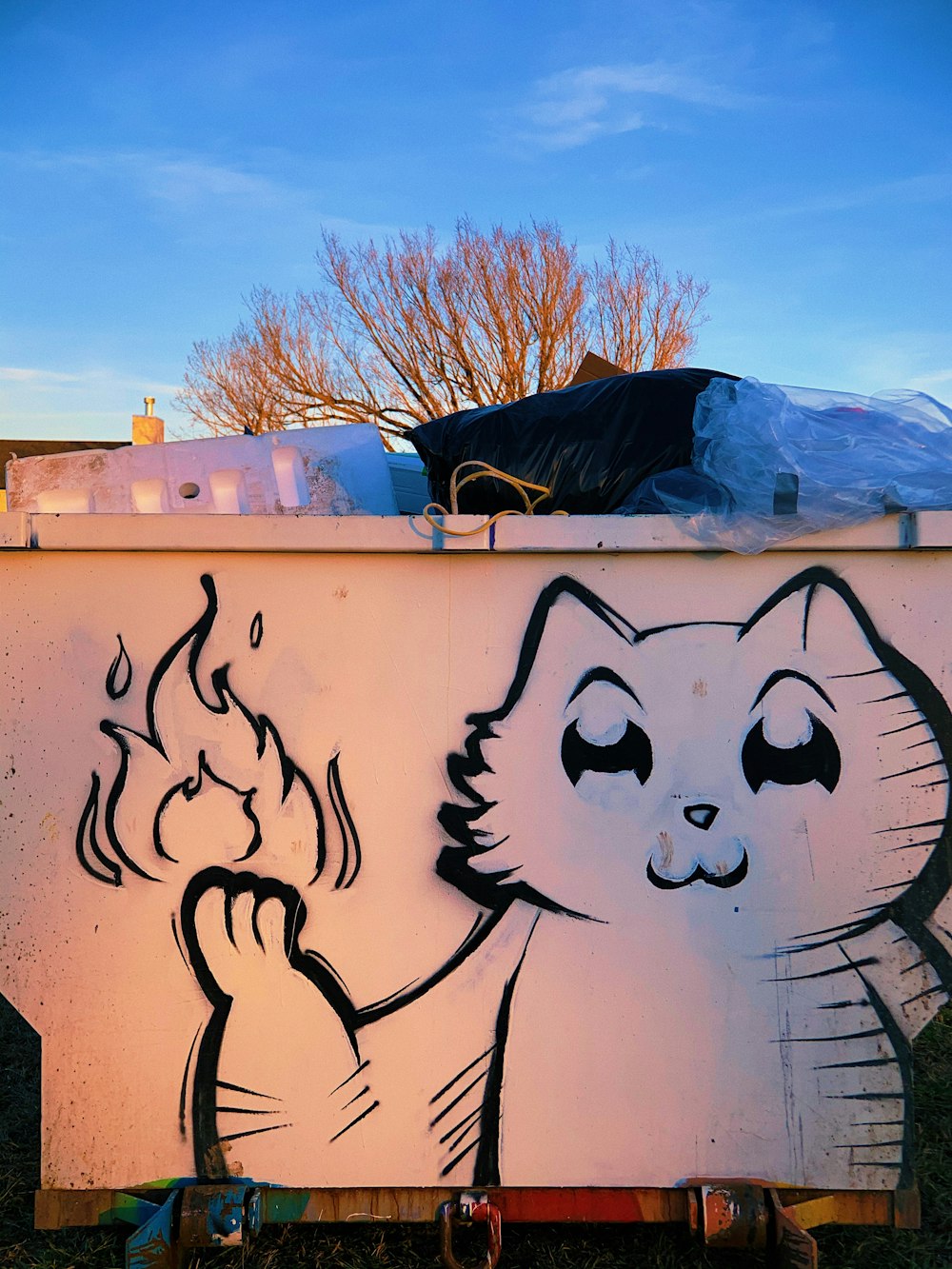 white and black panda graffiti