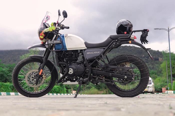 Motorcyclist experiencing motorcycle culture and traditions in Nepal