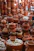 brown clay pot on display