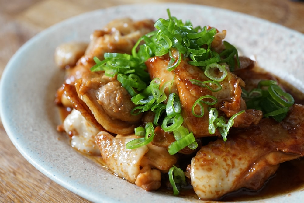 cooked food on white ceramic plate