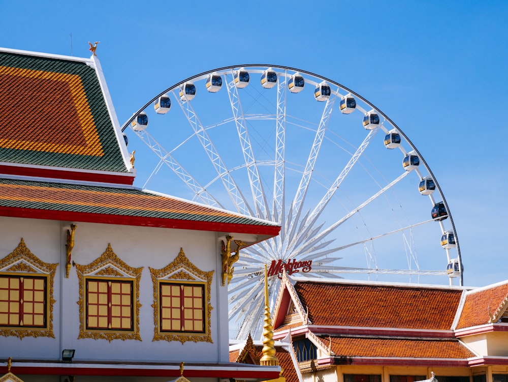 white and brown ferris wheel under blue sky during daytime