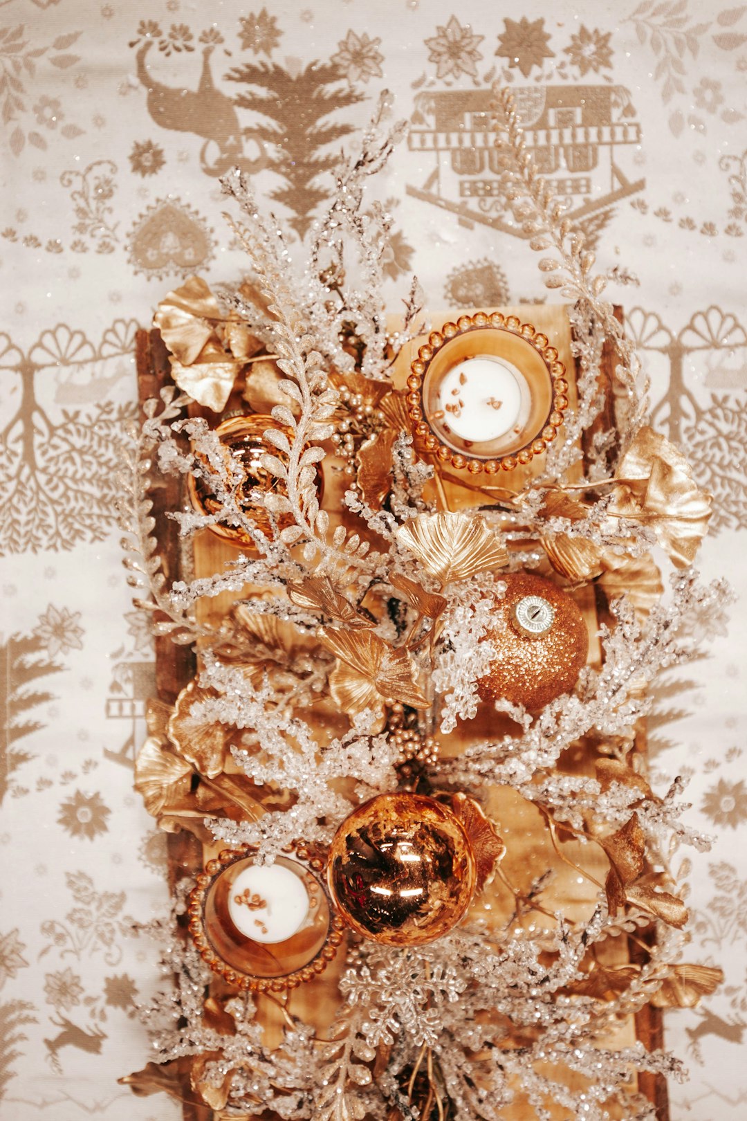 gold and silver floral decor