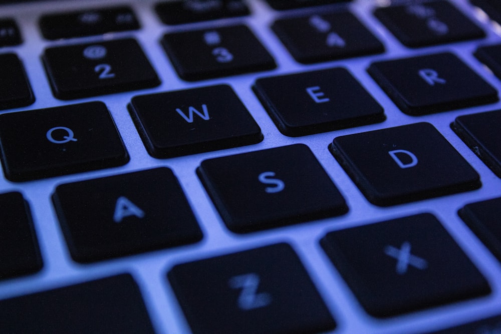 black and white laptop keyboard