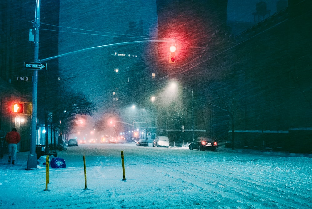 cars on road during night time