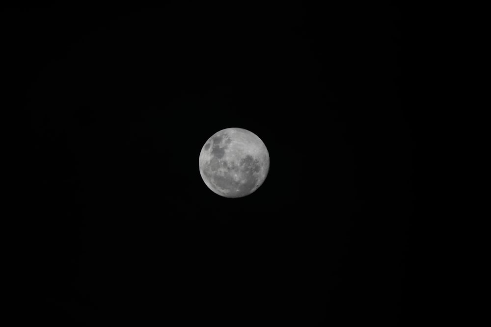 full moon in dark night sky