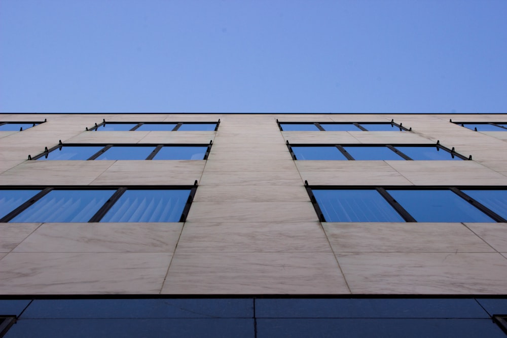 white and blue concrete building