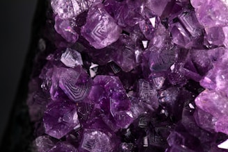 purple and black stone fragment