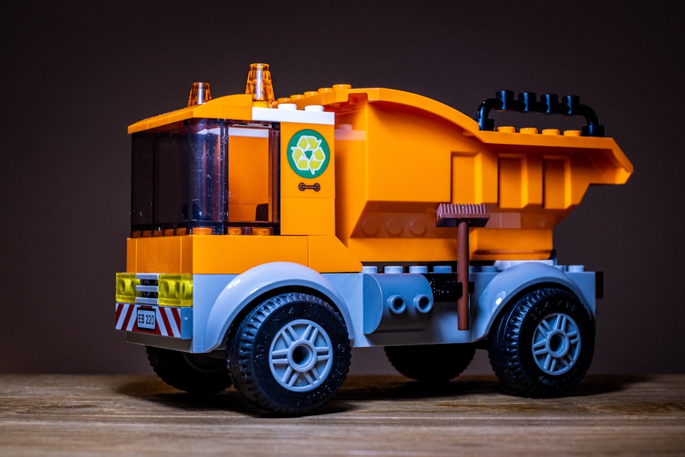 yellow and white truck toy