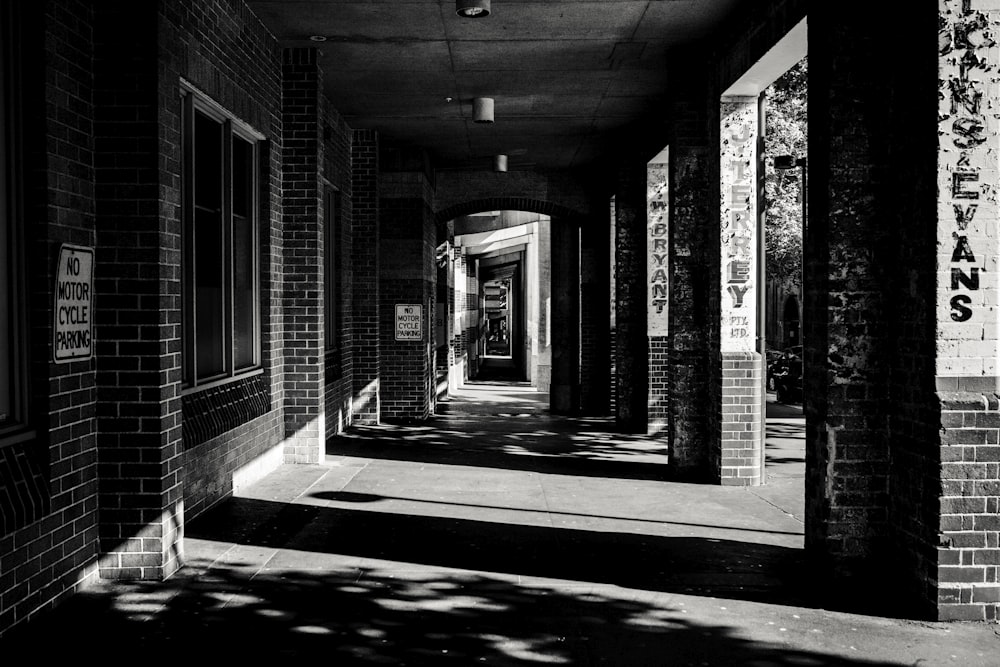 black and white concrete building