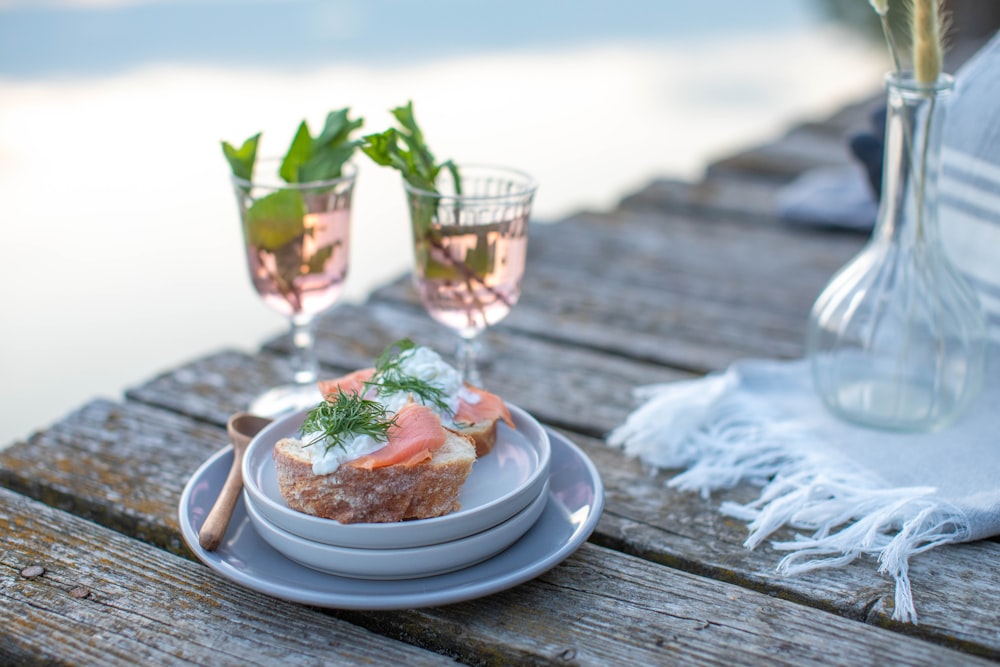 white ceramic plate with food on table