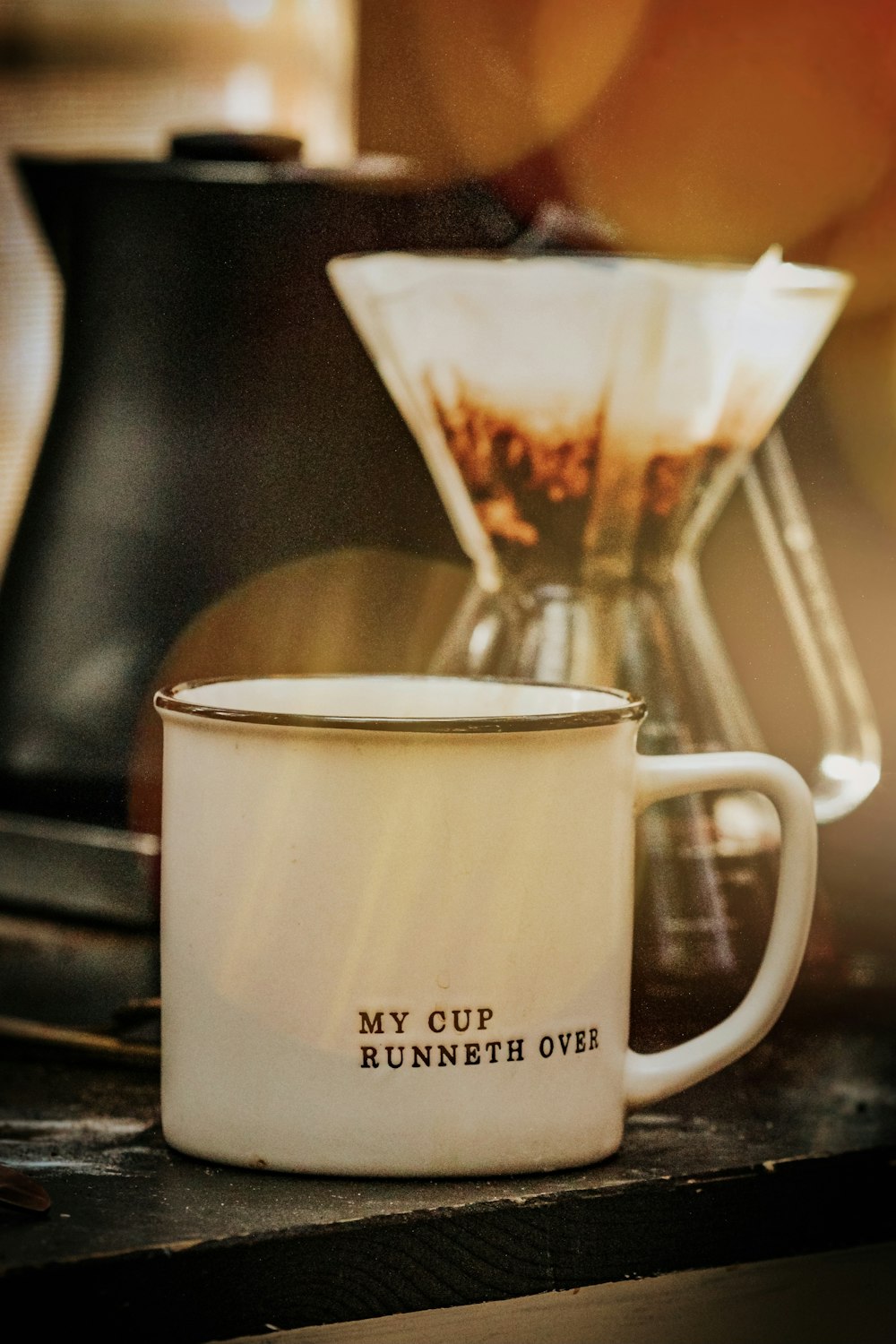 white ceramic mug with coffee