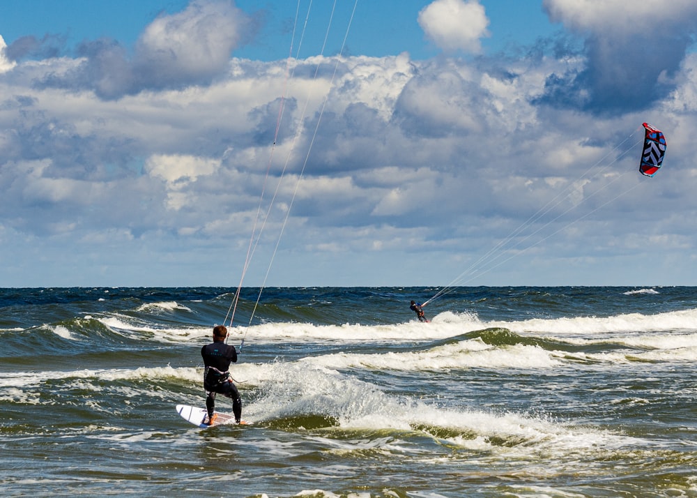 person surfing on sea waves during daytime