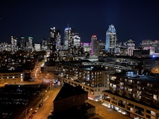 city buildings during night time