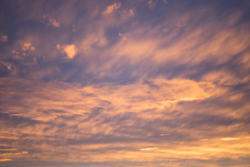 clouds and blue sky during sunset