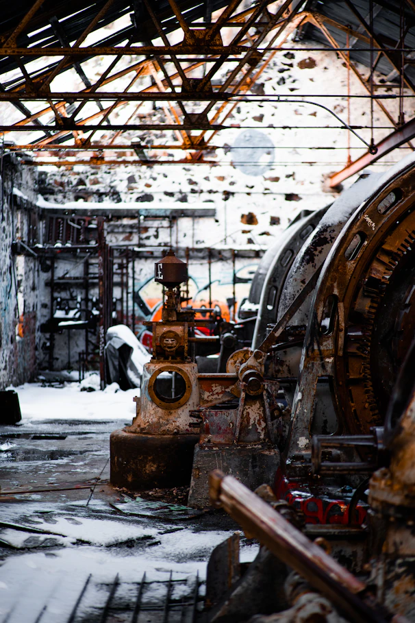 brown and black metal machine