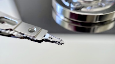 A detailed shot of Secure Vision’s durable HDD storage drives stacked neatly on a shelf.