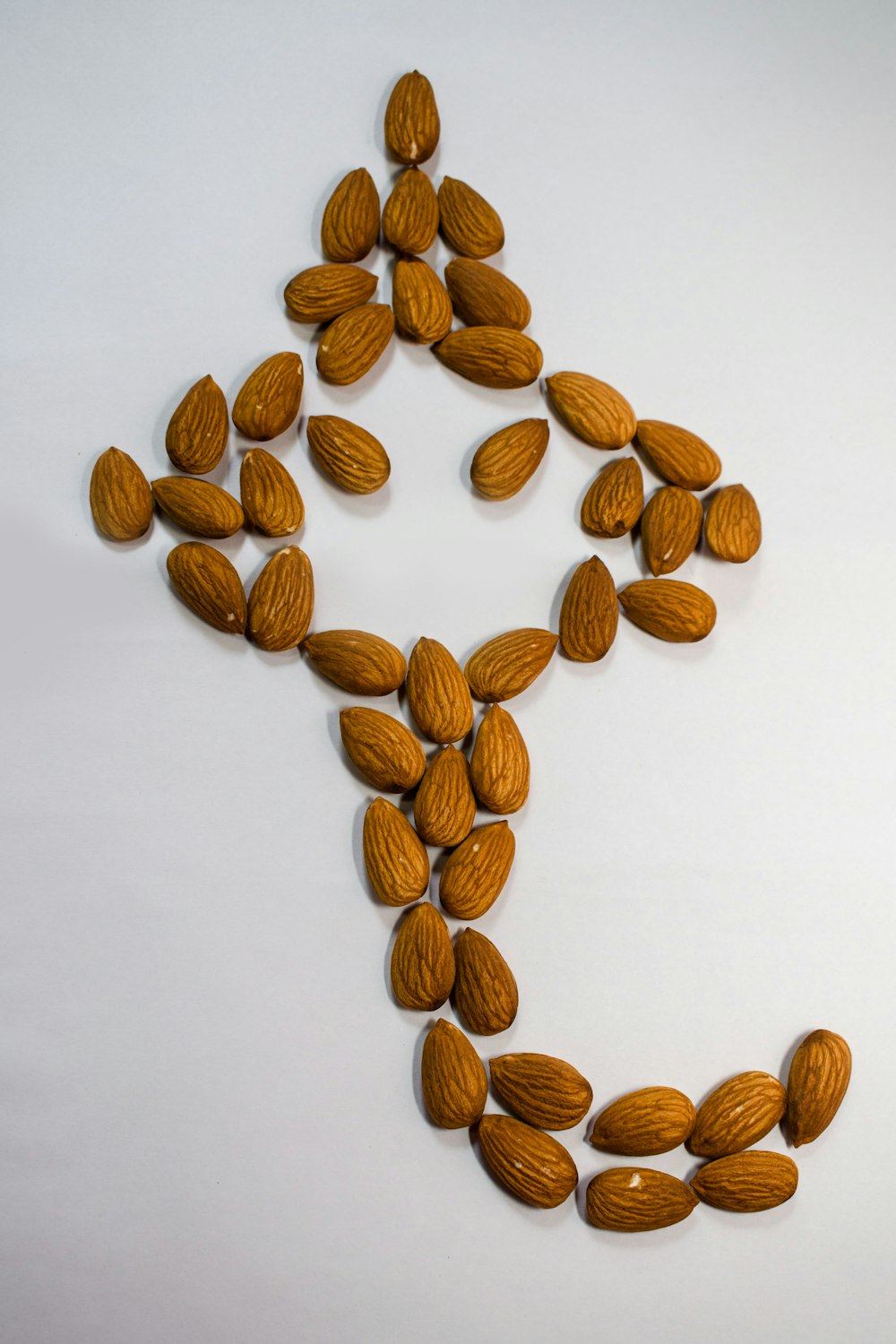 brown almond nuts on white surface