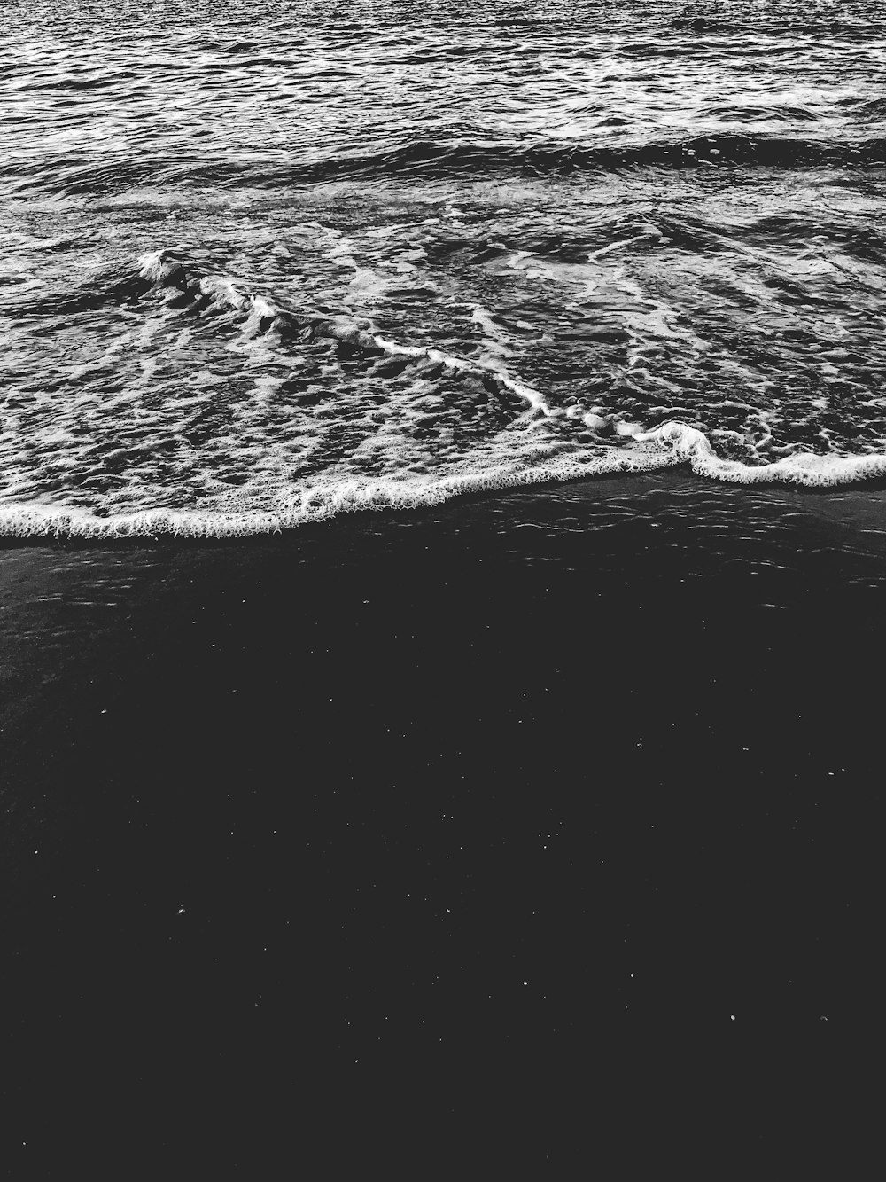 grayscale photo of ocean waves