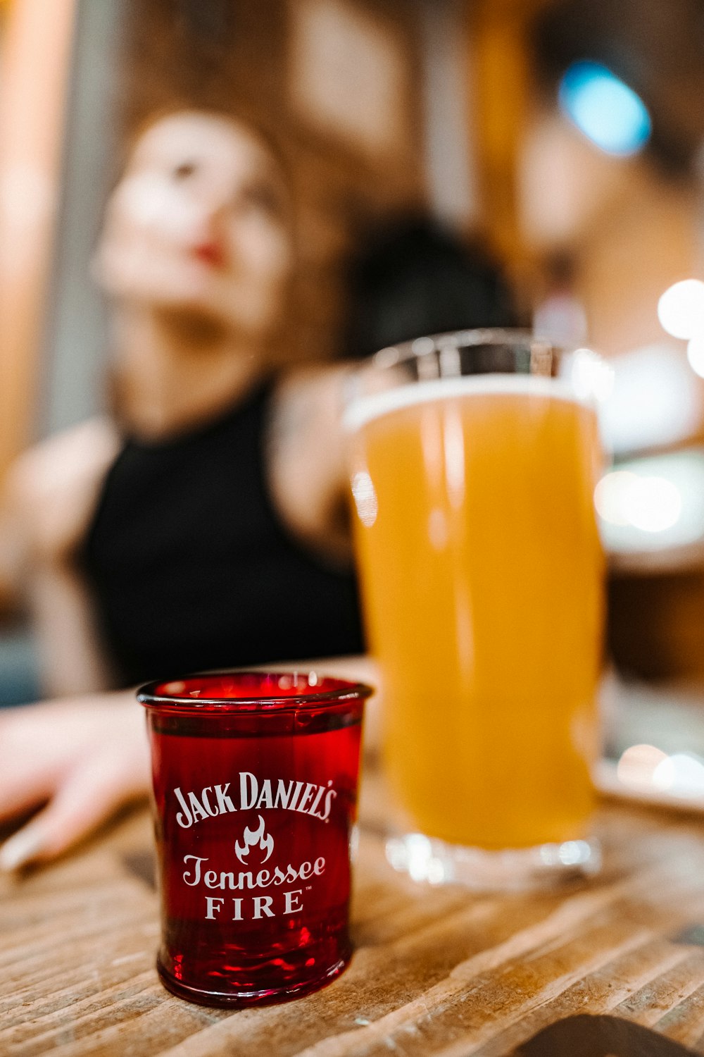 red and brown plastic cup