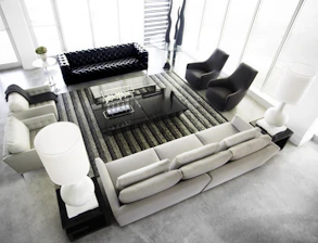 black and white sofa set