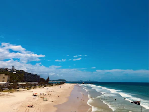 A group of friends enjoying a sunny day at a famous Australian beach.