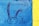 A simple drawing of a rabbit's face with long ears depicted on a blue background. The rabbit has a friendly expression. Next to it, the text 'Hi I (heart) MA SELF' is written in a casual, playful style. The image is bordered by a vertical yellow strip on the right.
