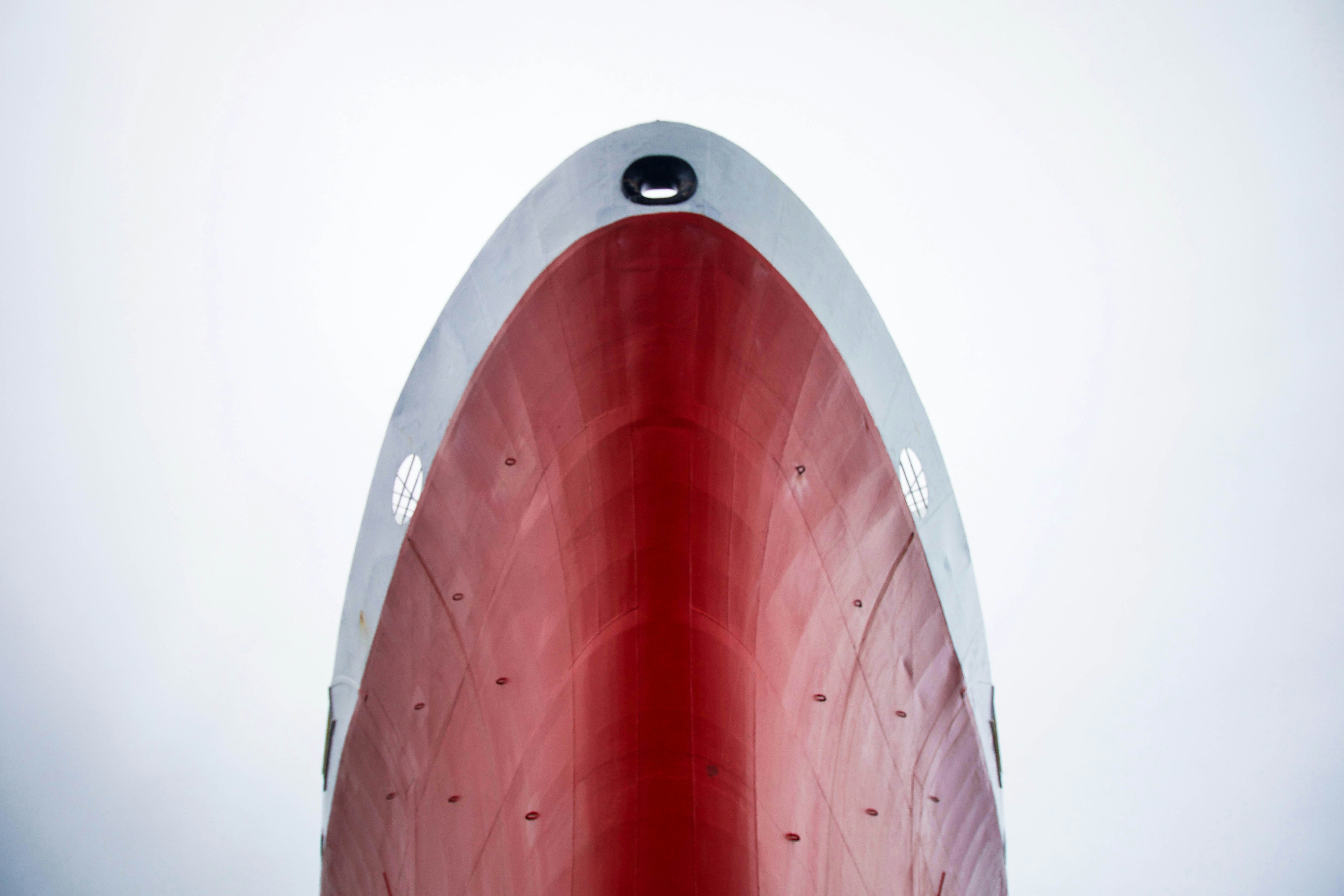 red and white round building, 