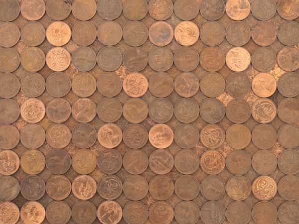 Grid of copper coins