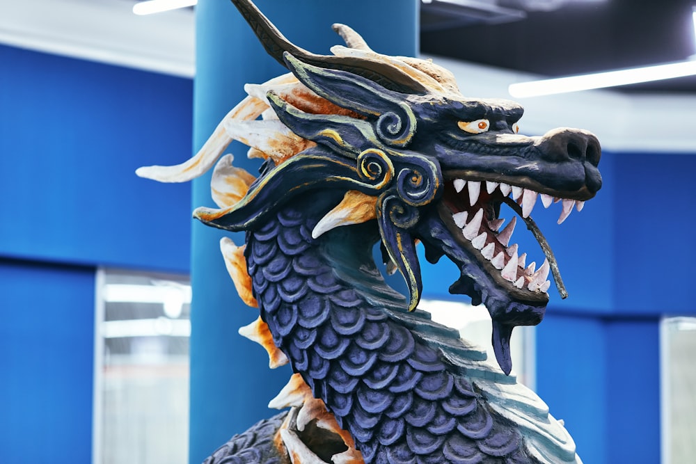 black and gold dragon statue