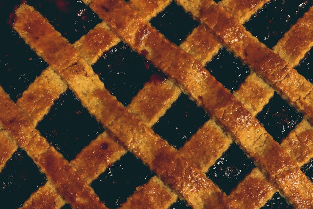 brown and black checkered textile