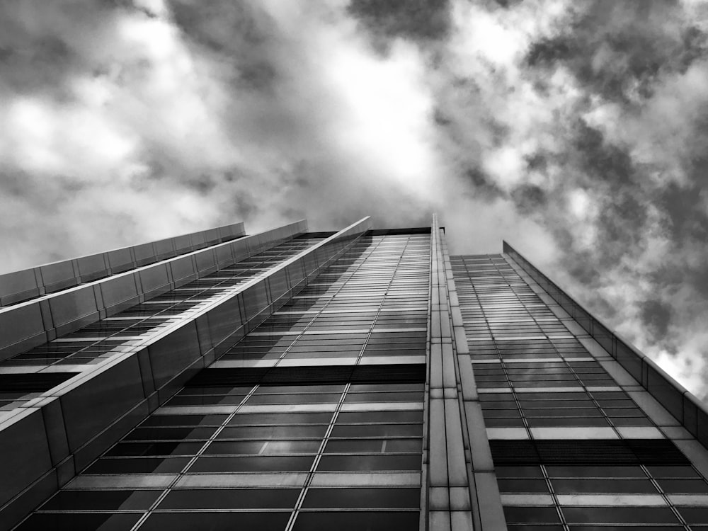 grayscale photo of high rise building