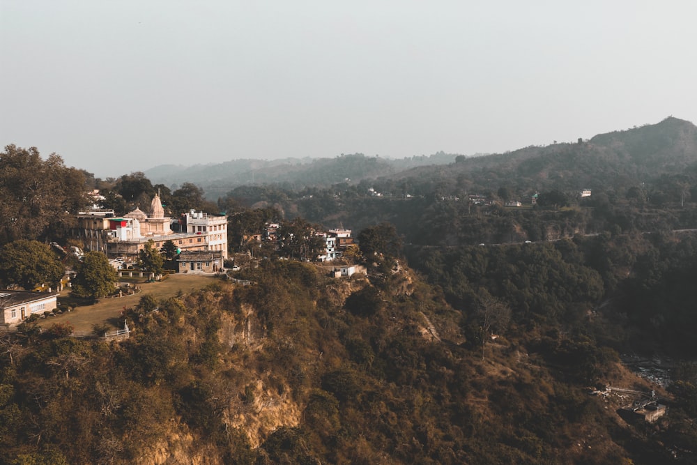 aerial view of city on mountain during daytime