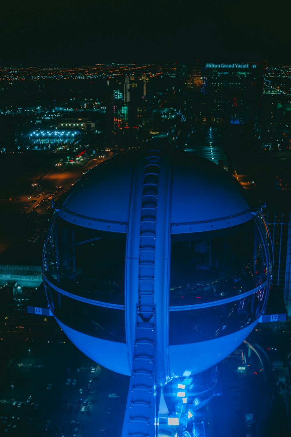 blue and black dome building during night time