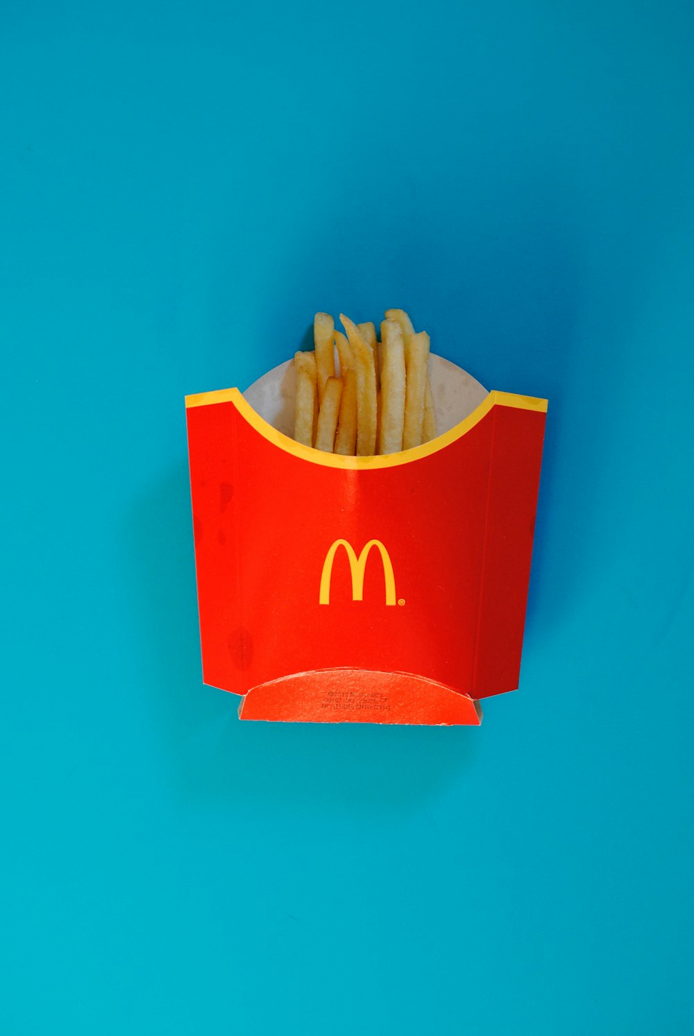 Papas fritas de McDonalds en caja de papas fritas rojas de McDonalds