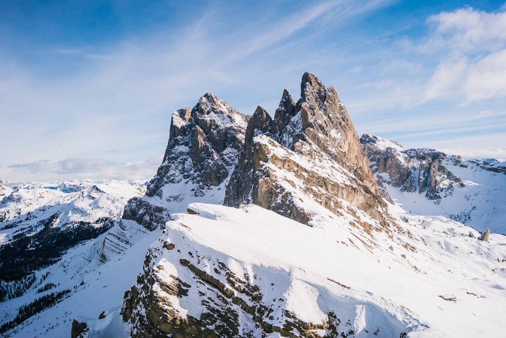 snow covered mountain under blue sky during daytime