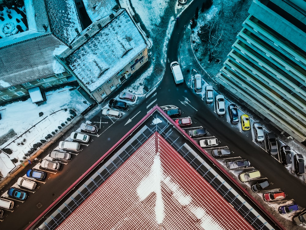 aerial view of cars on road during daytime