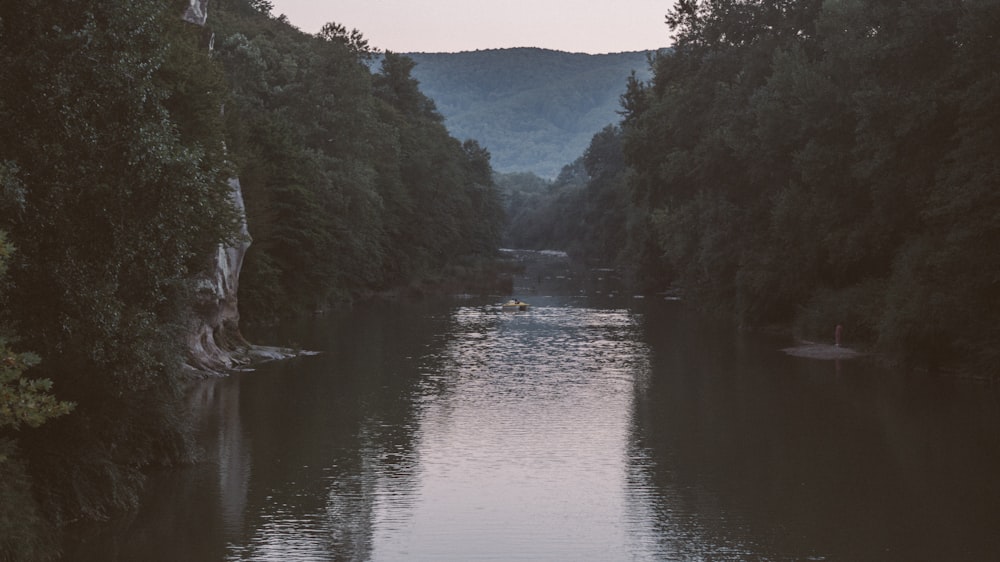 body of water between mountains during daytime