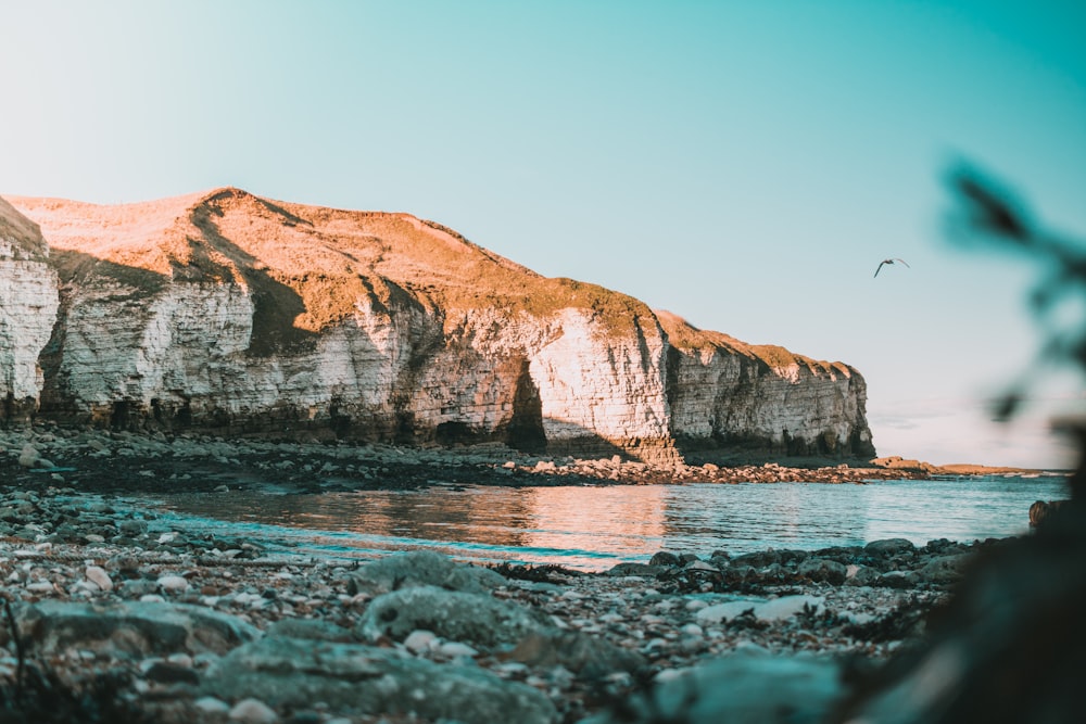 brown rock formation beside body of water during daytime