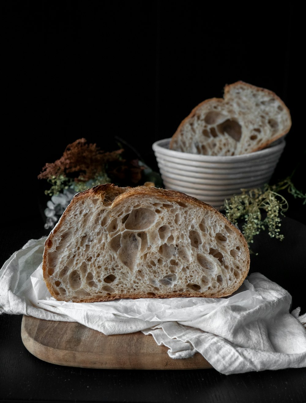 brown bread on white paper towel