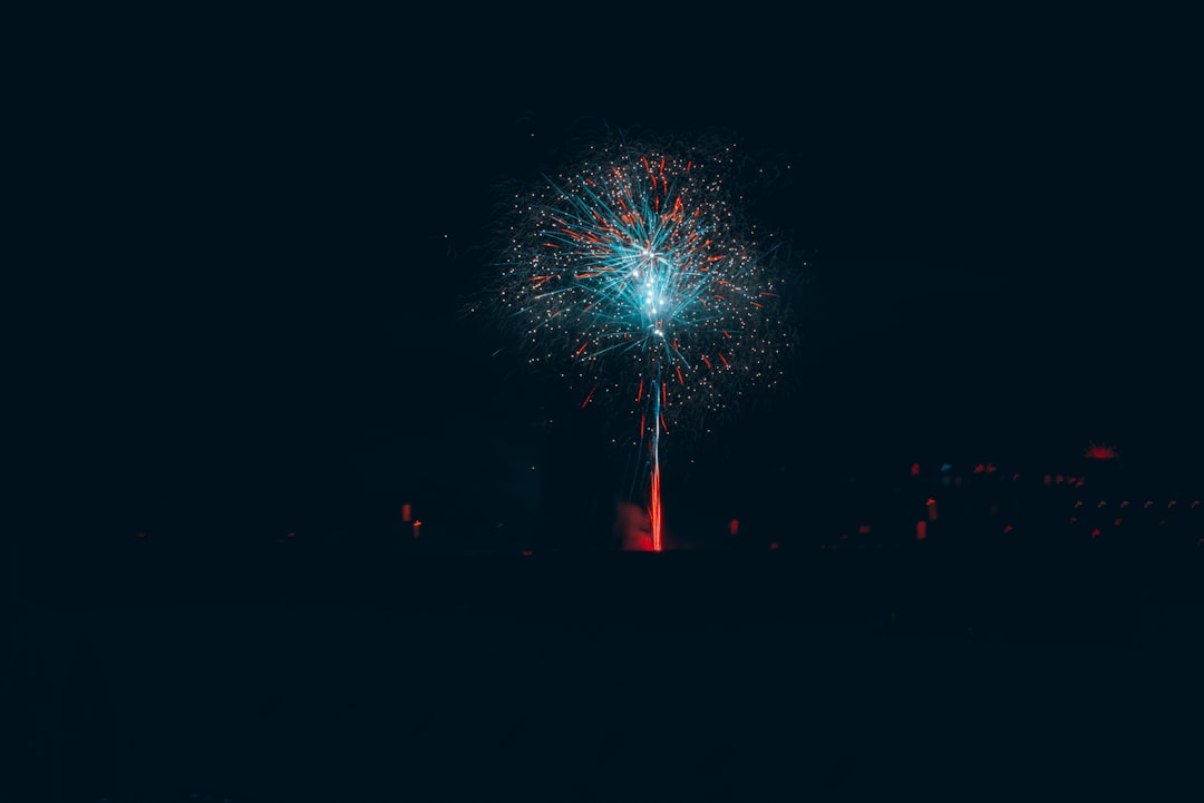 white fireworks in the sky during night time