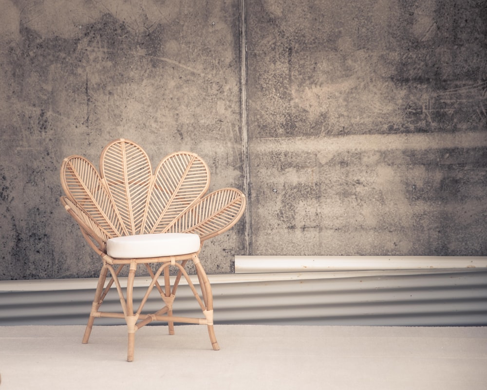 white and brown wooden chair