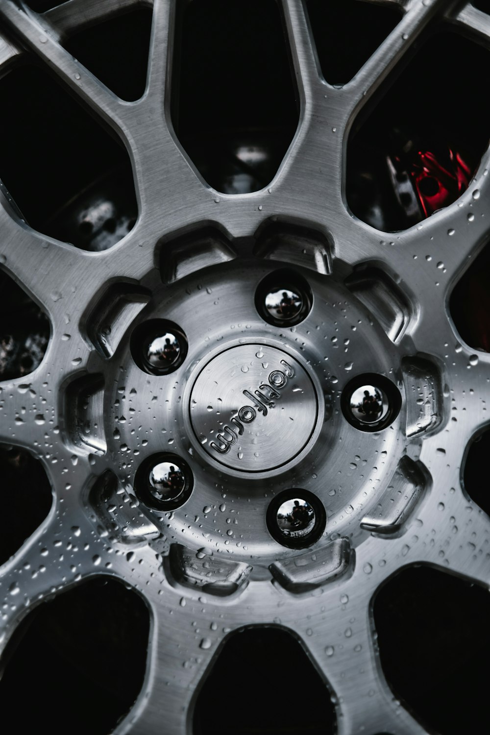 silver and black car wheel