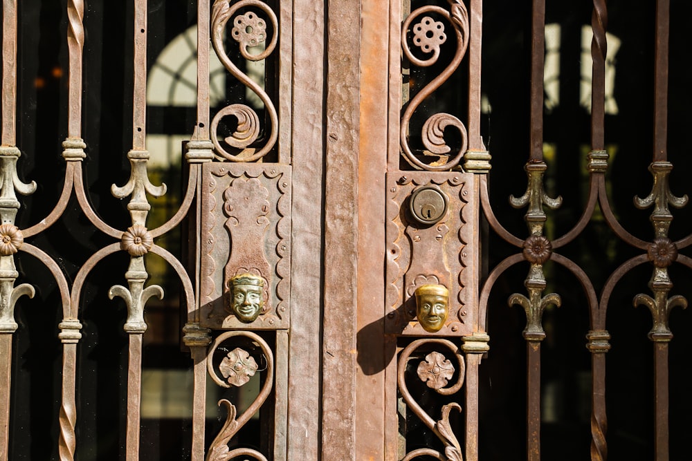 black metal gate with padlock