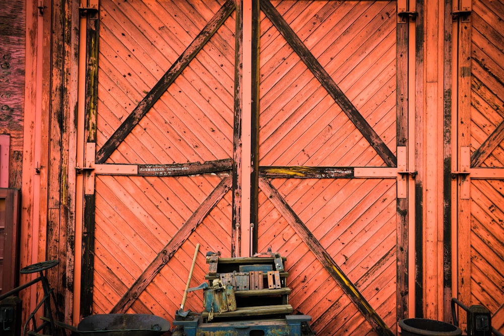 brown wooden wall with white and black box