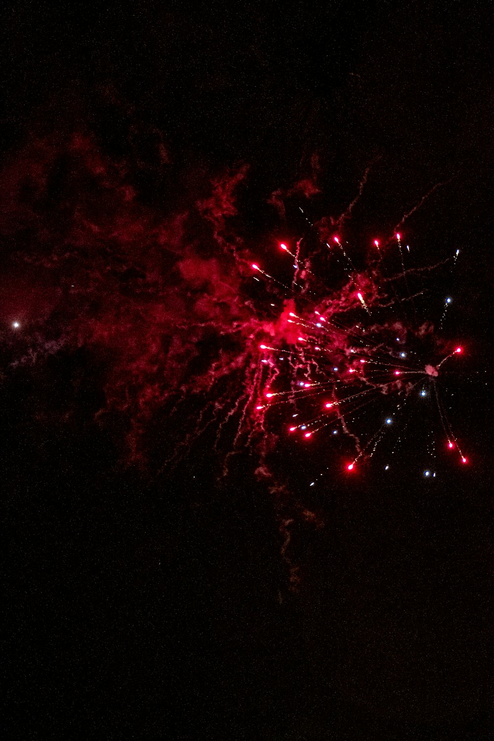 red fireworks in the sky during night time