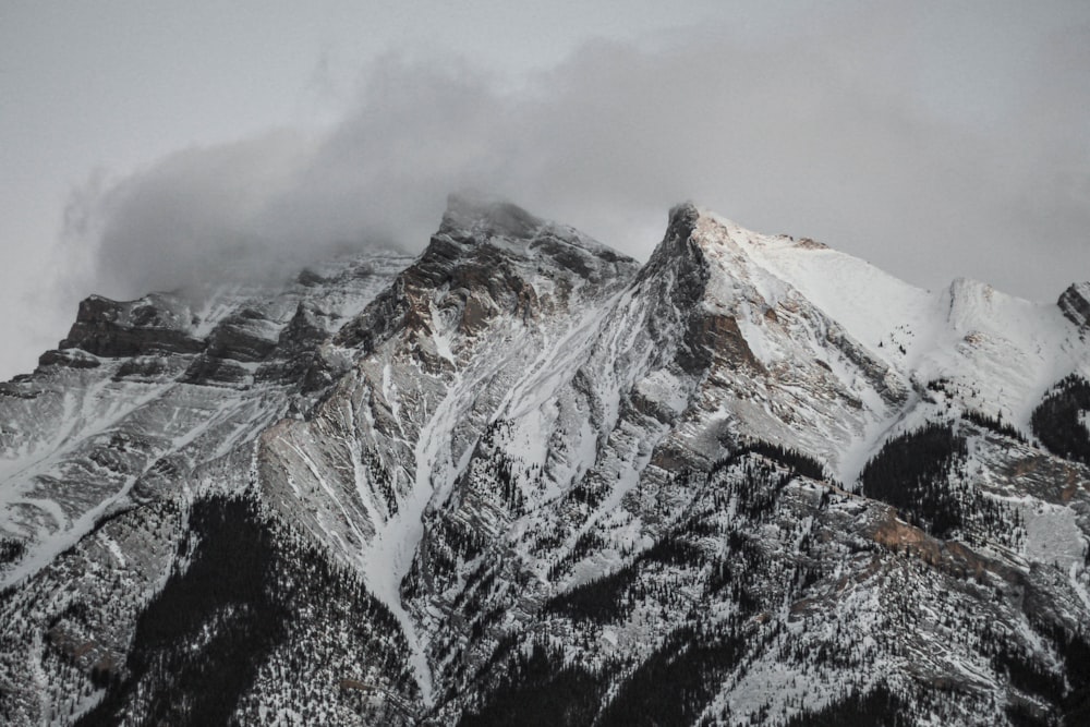 snow covered mountain during daytime