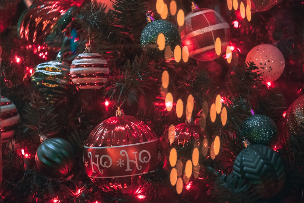 red and gold christmas baubles