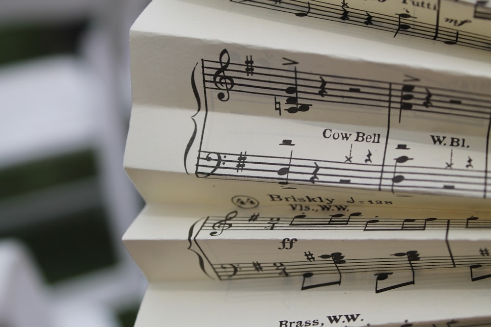 musical notes on white paper