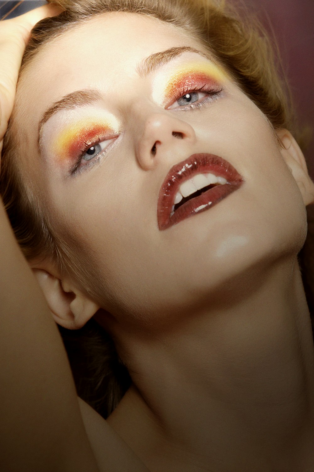 woman with red lipstick and red lipstick