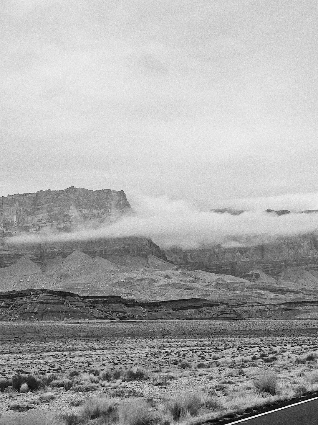 grayscale photo of mountain range